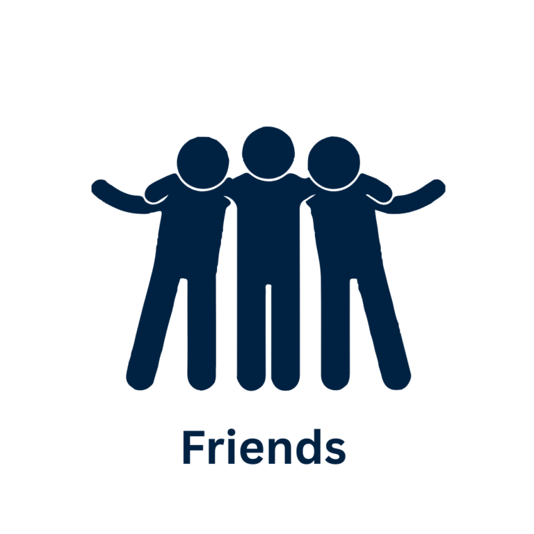 Friends group icon symbolizing unity, support, and social connection.
