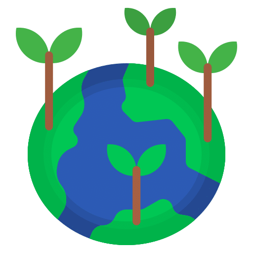 Green Earth with young sprouts symbolizing biodiversity, conservation, and global sustainability.