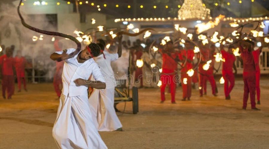 whip-crackers-enter-procession-ground-kataragama-festival-sri-lanka-depict-sound-lightning-73312568